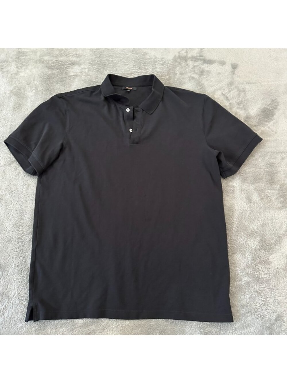 Quince Two Button Polo Shirt Black Men's size LARGE